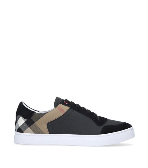 check detail leather sneakers burberry|Burberry Limited.